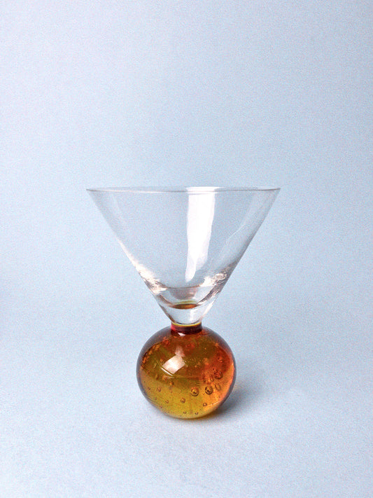Marlon Bubble Ball Martini Glass | Orange