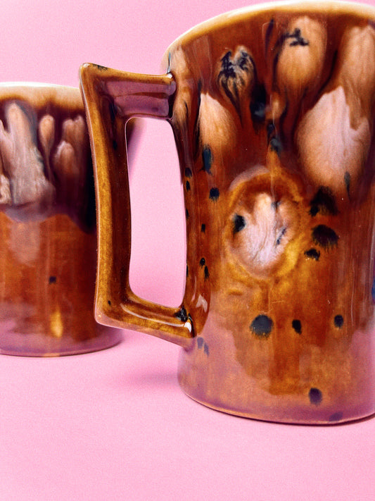 Vintage Arnel's Ceramic Glazed Mugs, Set of 2