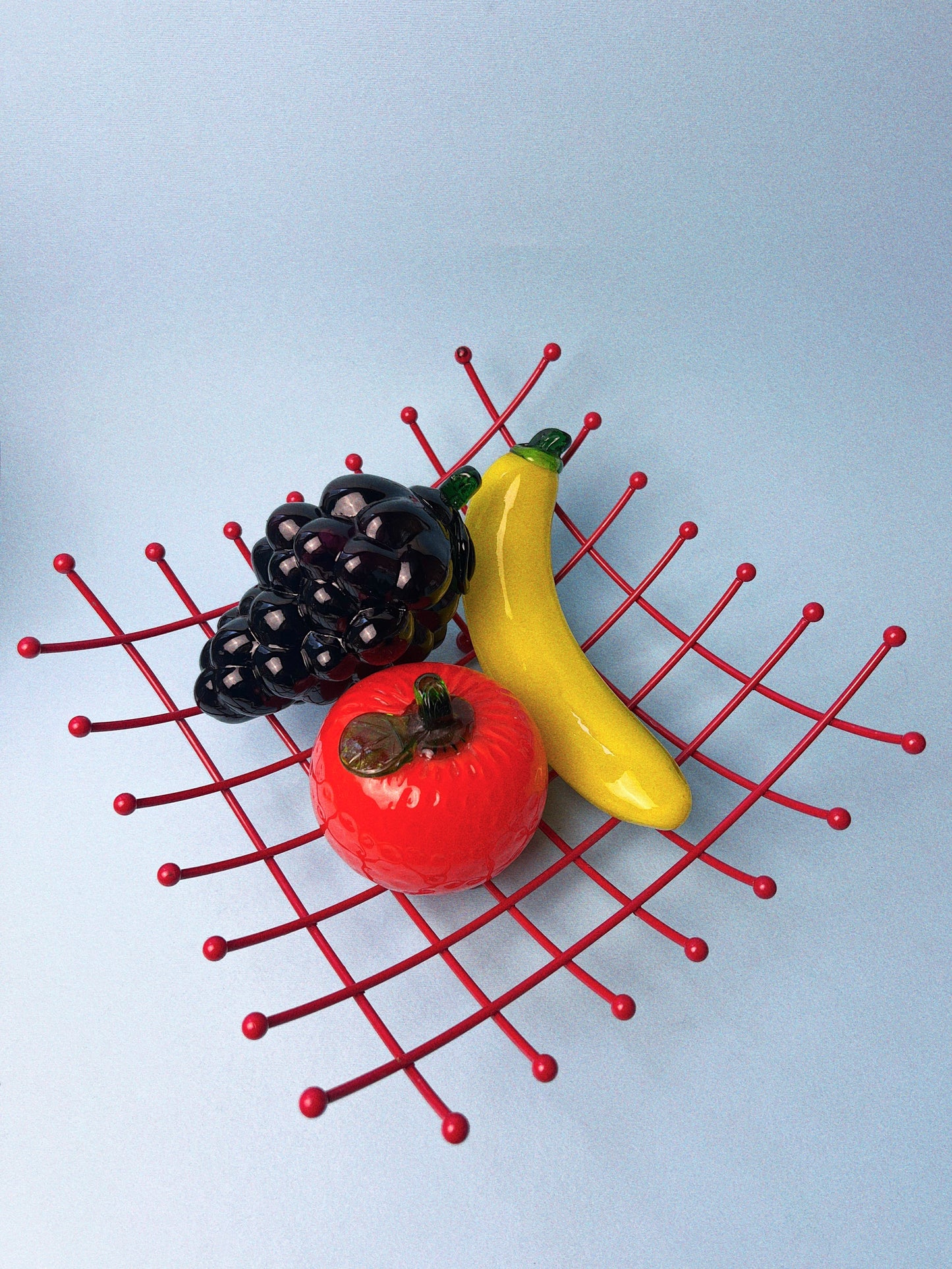 Vintage Grid Basket | Red