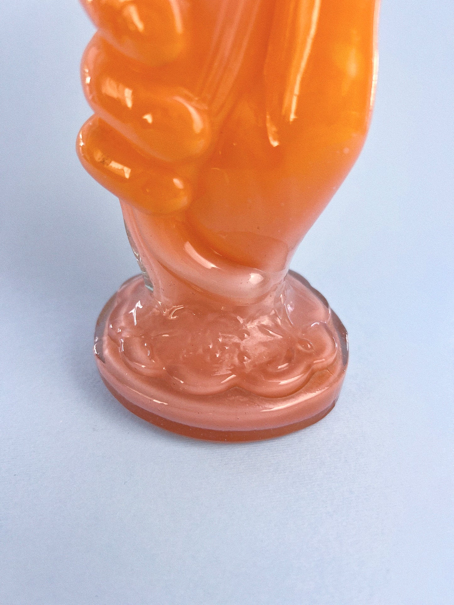 Vintage Hand Blown Glass Hand Holding Liberty Torch Vase