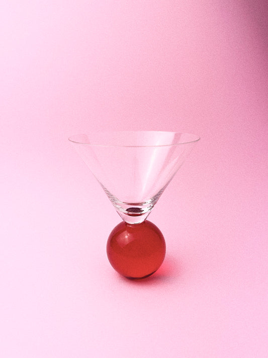 Marlon Bubble Ball Martini Glass | Red