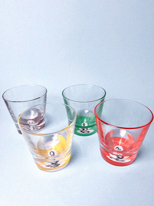 Vintage 90's Game Room, Billiard Glasses, Set of 4