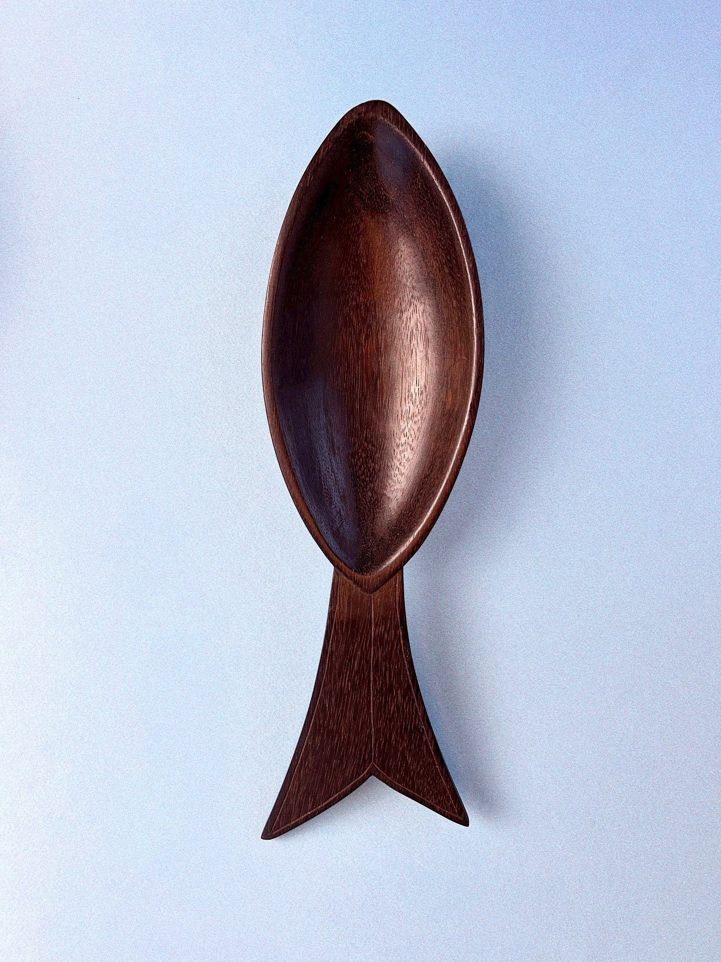 Vintage Hand Carved Wood Fish Snack Bowl