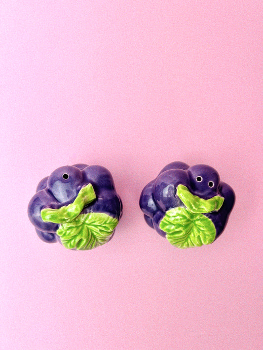 Vintage Grape Salt + Pepper Shakers