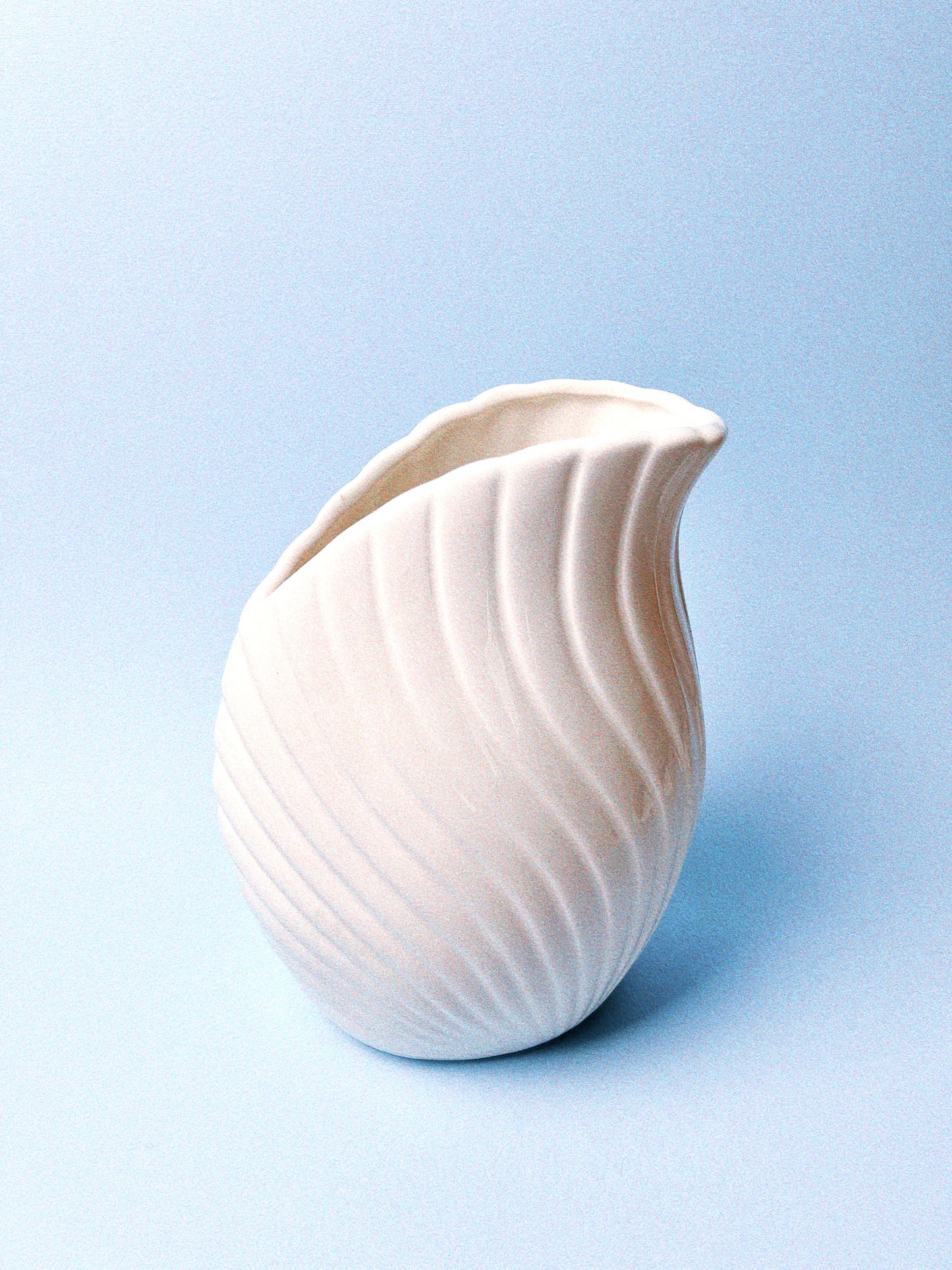 Vintage White Draped Shell Vase