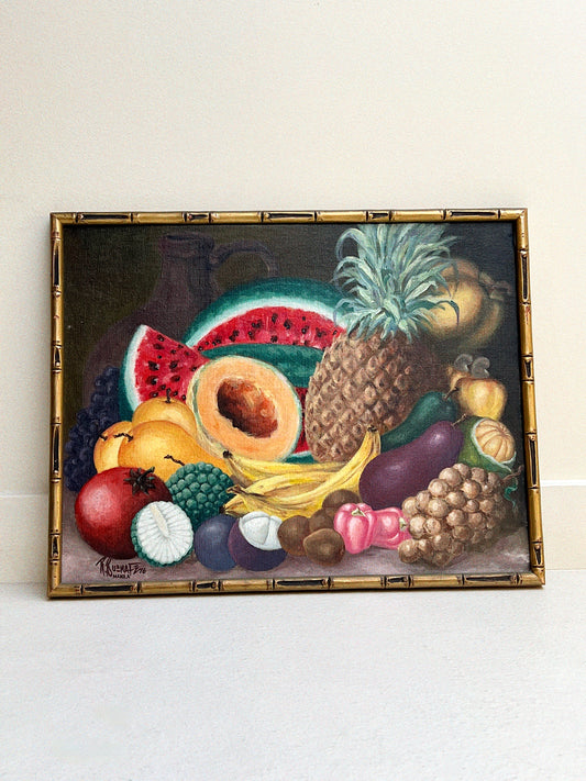 Vintage Fruits Galore Still Life | Original Oil Painting
