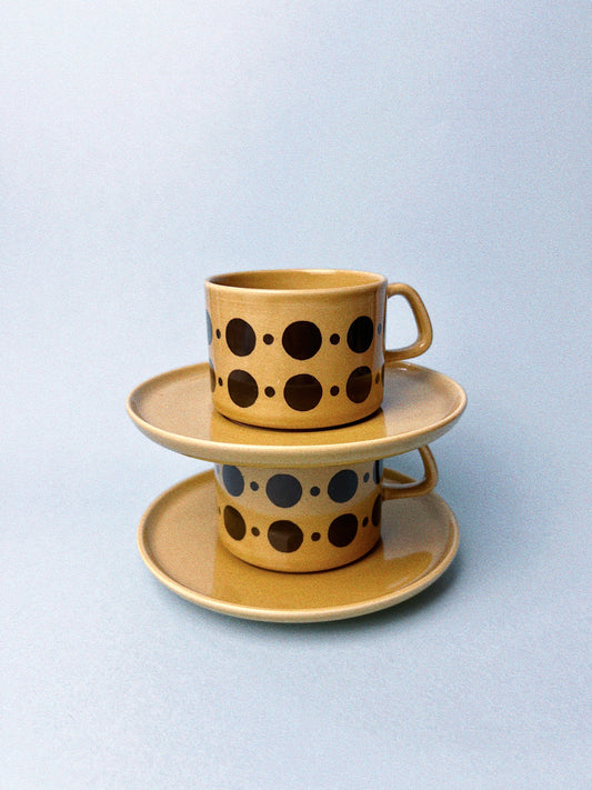 Vintage Melitta Dottie Teacups, Set of 2