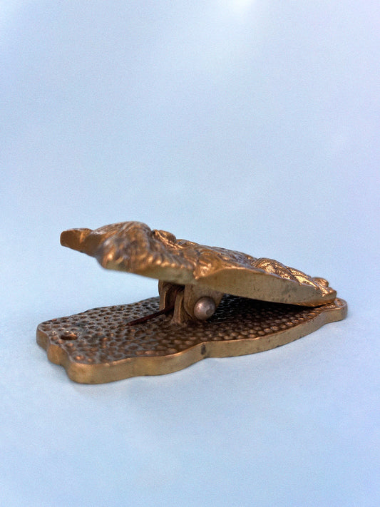 Victorian Great Horned Owl Brass Letter Clip