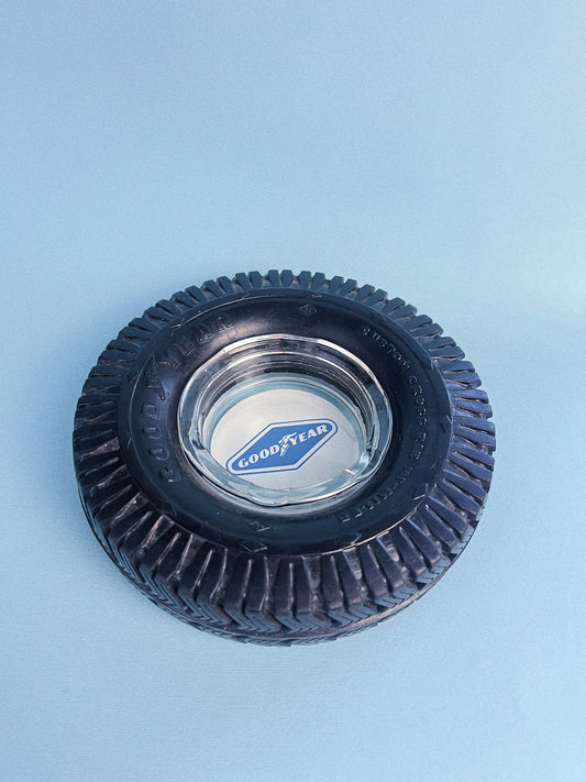 Vintage Goodyear Tires Rubber + Glass Ashtray