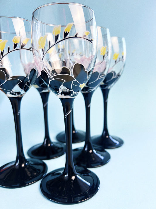 Vintage Domino Anais Wine Glasses, Set of 6 | Luminarc
