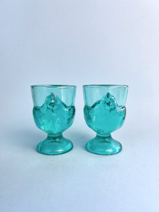 Luminarc Chickadee Egg Cup, Set of 2 | Teal