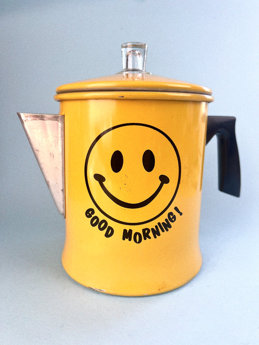 Vintage Foley Good Morning Happy Face Stove Top Kettle - Coffee/Tea Pot