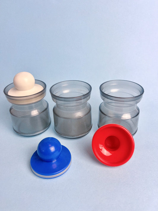 Vintage Space Age Plastic Jars, Set of 3