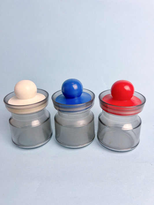 Vintage Space Age Plastic Jars, Set of 3