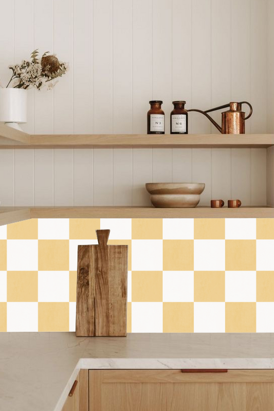 Checkerboard Sticker Tile | Sunburst