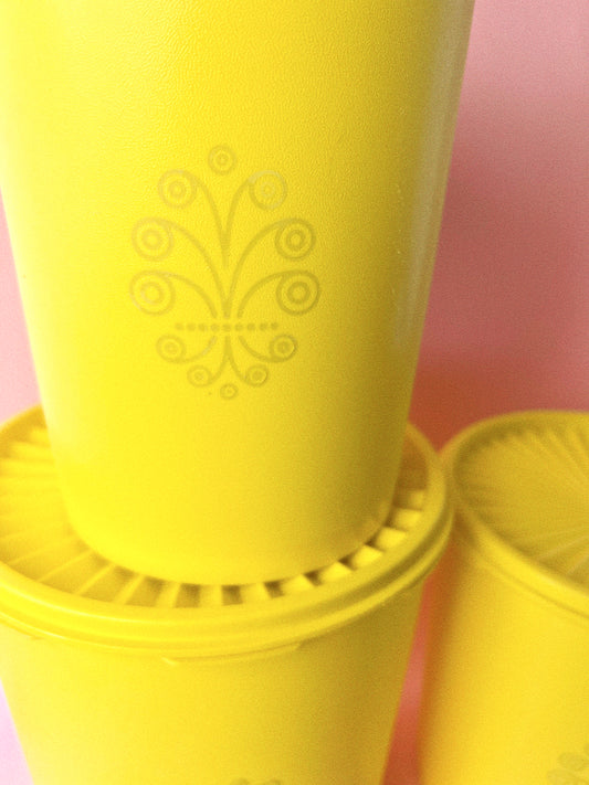 Vintage 'Tupperware' Servalier Canisters, Set of 3 | Yellow