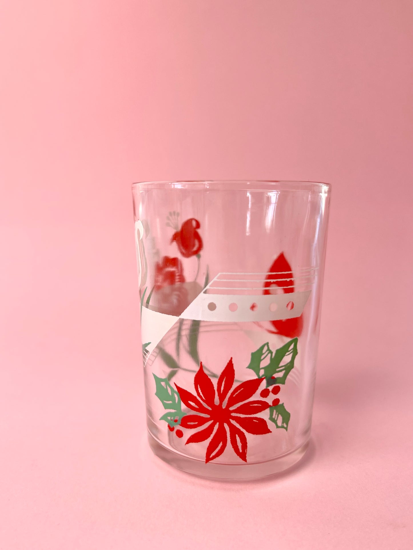 Vintage Midcentury Floral + Butterfly Juice Glasses, Set of 4