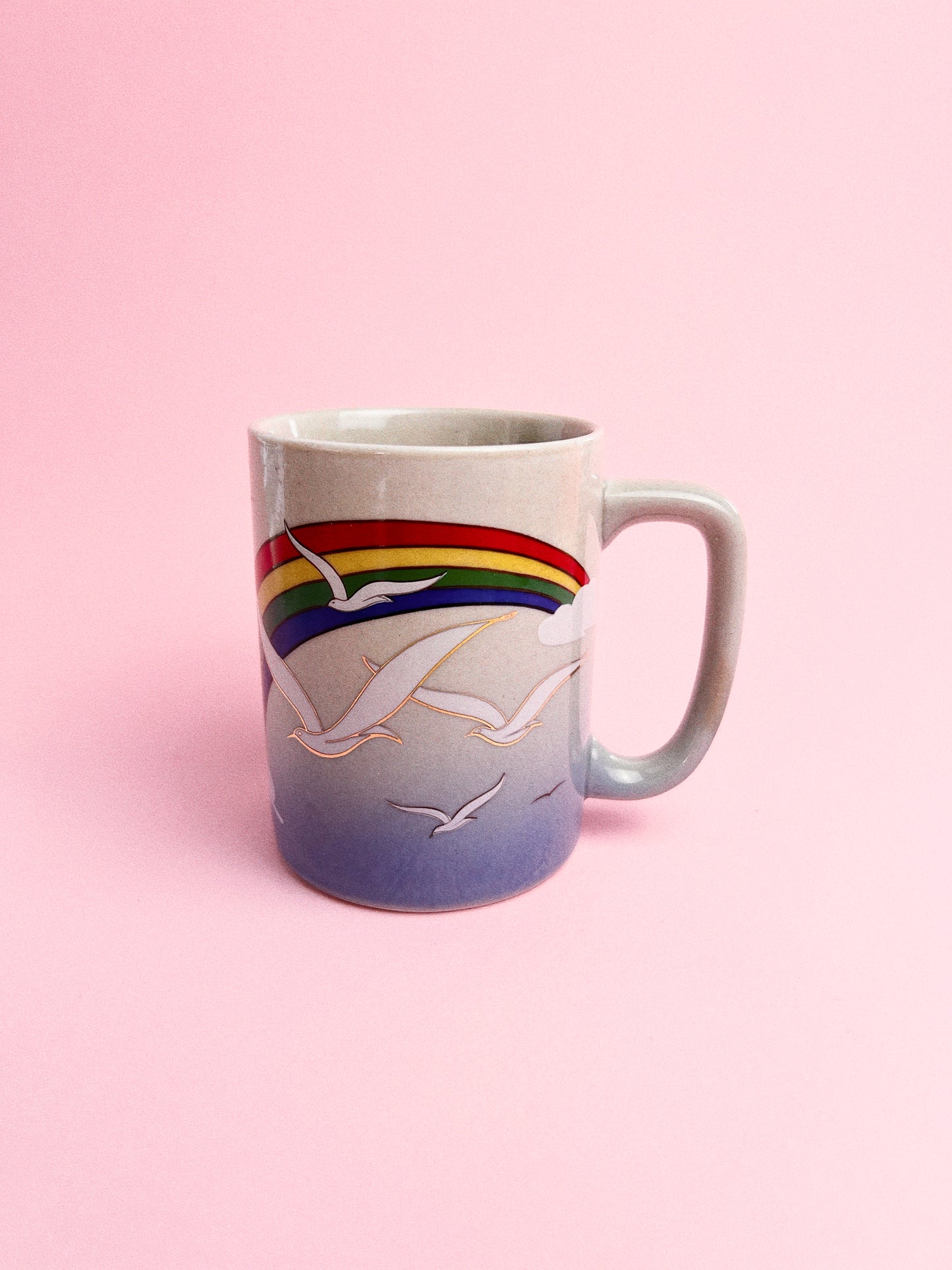 Vintage Otagiri Rainbow + Seagulls Mug