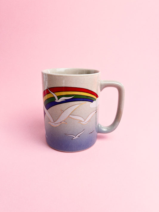 Vintage Otagiri Rainbow + Seagulls Mug