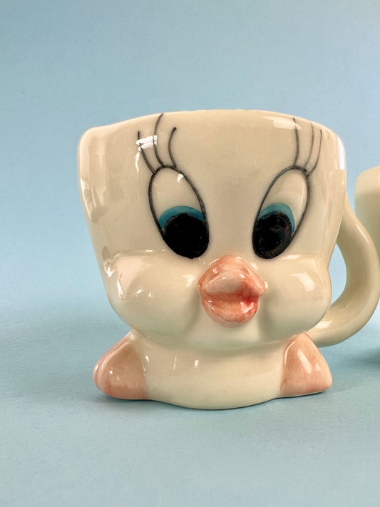 Vintage Ceramic Tweedy Mugs, Set of 2