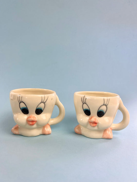 Vintage Ceramic Tweedy Mugs, Set of 2