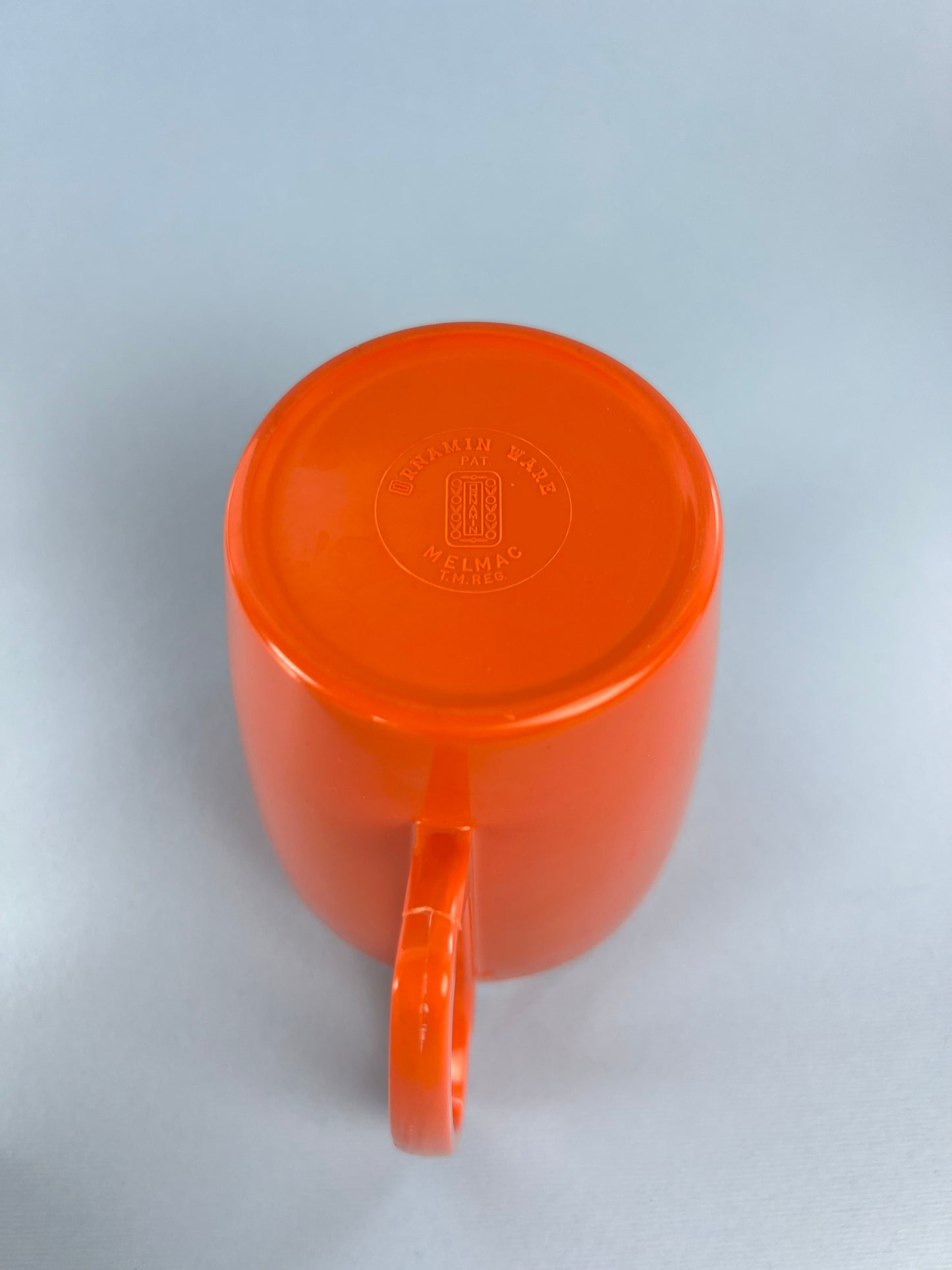 Vintage Ornamin Ware Melmac Mugs, Set of 2 | Orange