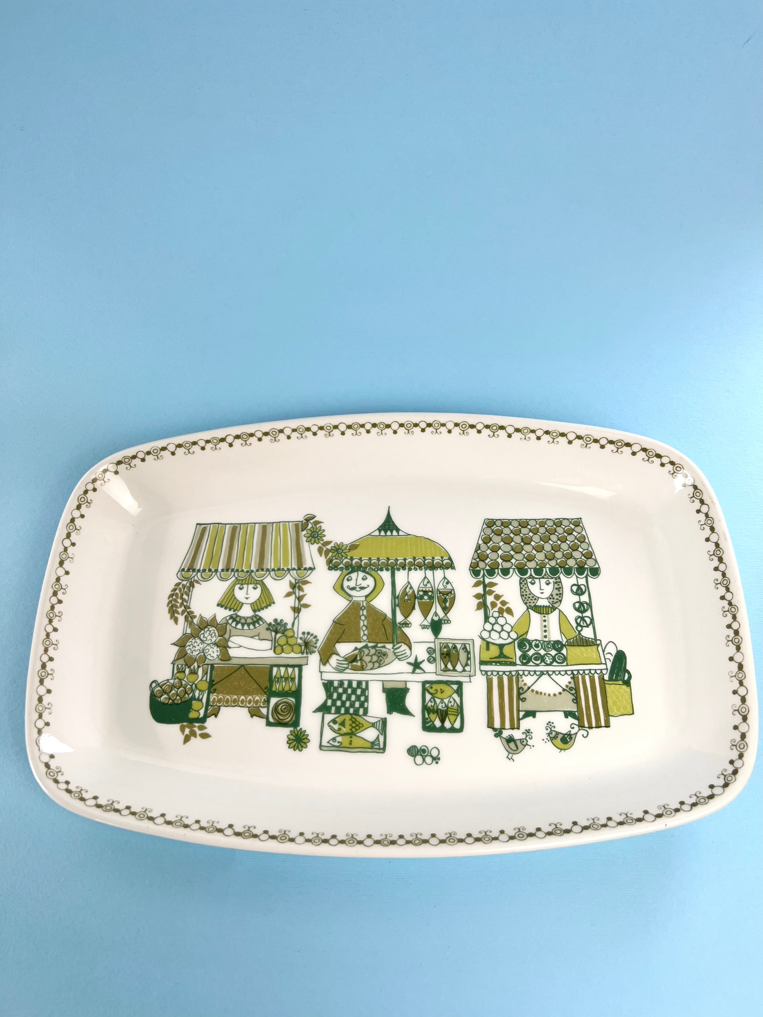Vintage Figgjo Flint “Market” Serving Platter by Turi Gramstad