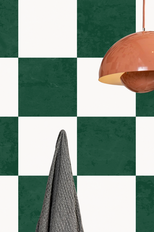 Checkerboard Sticker Tile | Hunter Green