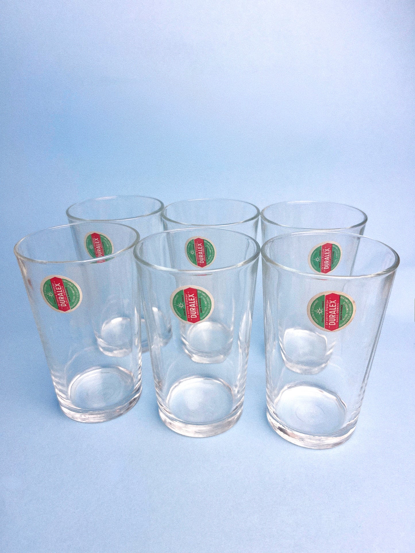 Vintage Duralex Drinking Glasses, Set of 6