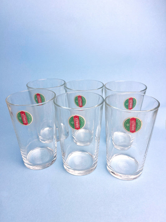 Vintage Duralex Drinking Glasses, Set of 6