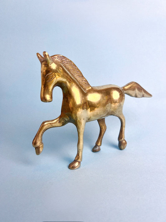Vintage Brass Running Horse