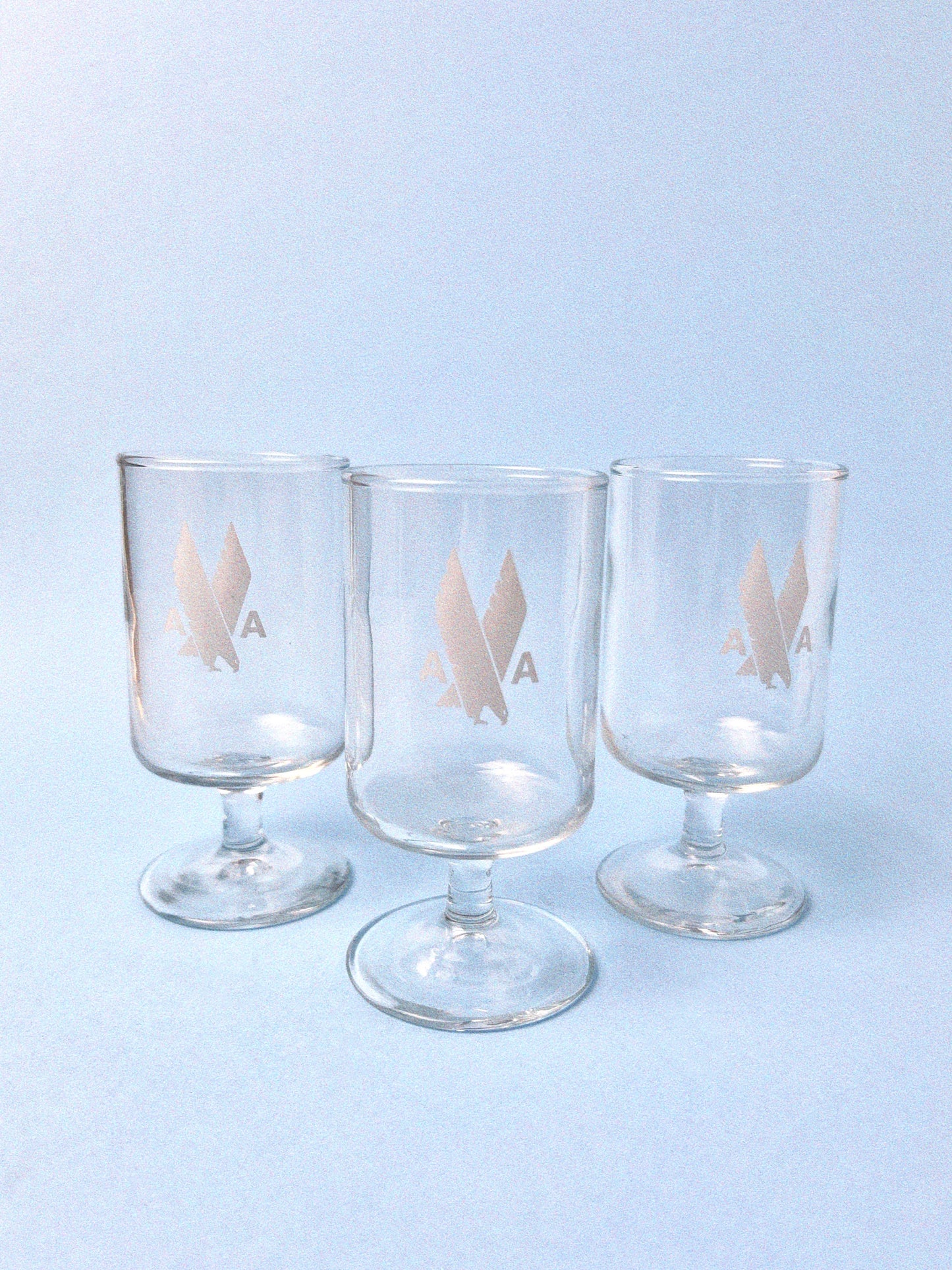 Vintage First Class American Airlines Sherry Glasses, Set of 2