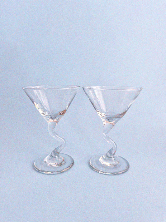 Mini Zig Zag Martini Glasses, Set of 2