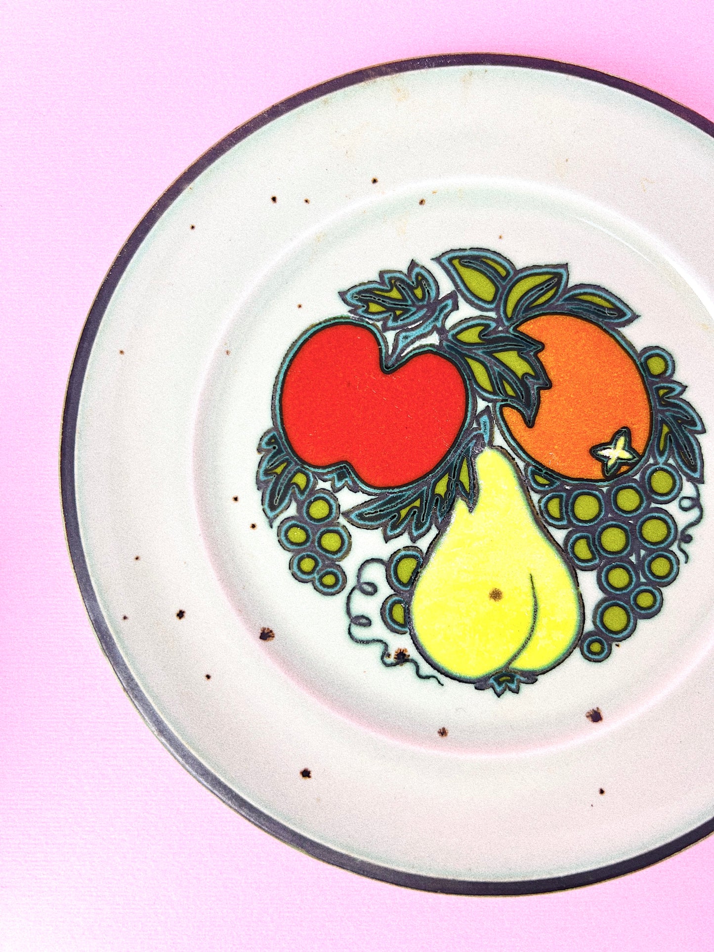 Vintage Fruit Ironstone Teacup + Saucer