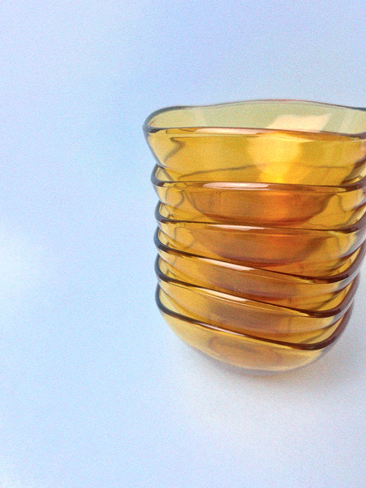 Vintage French Amber Dessert Bowls, Set of 6