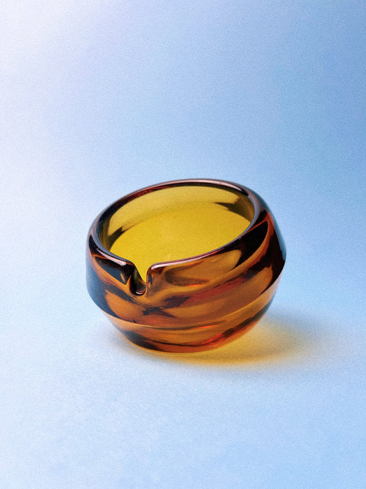 VIntage Viking Glass Mod Amber Orb Ashtray