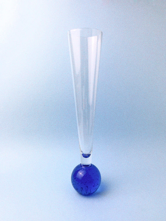 Vintage Controlled Bubble Base Bud Vase | Blue