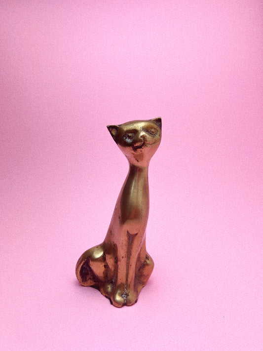 Vintage Siamese Brass Cats