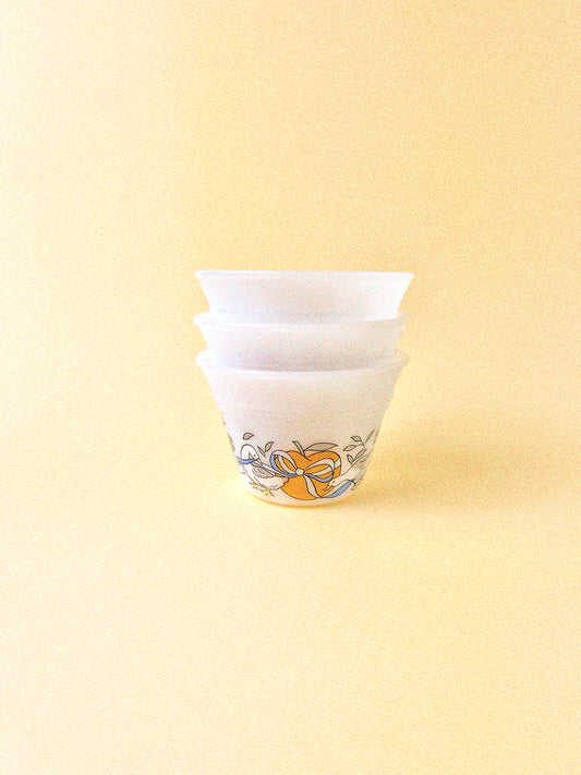 Vintage Milk Glass Geese Ramekins, Set of 3