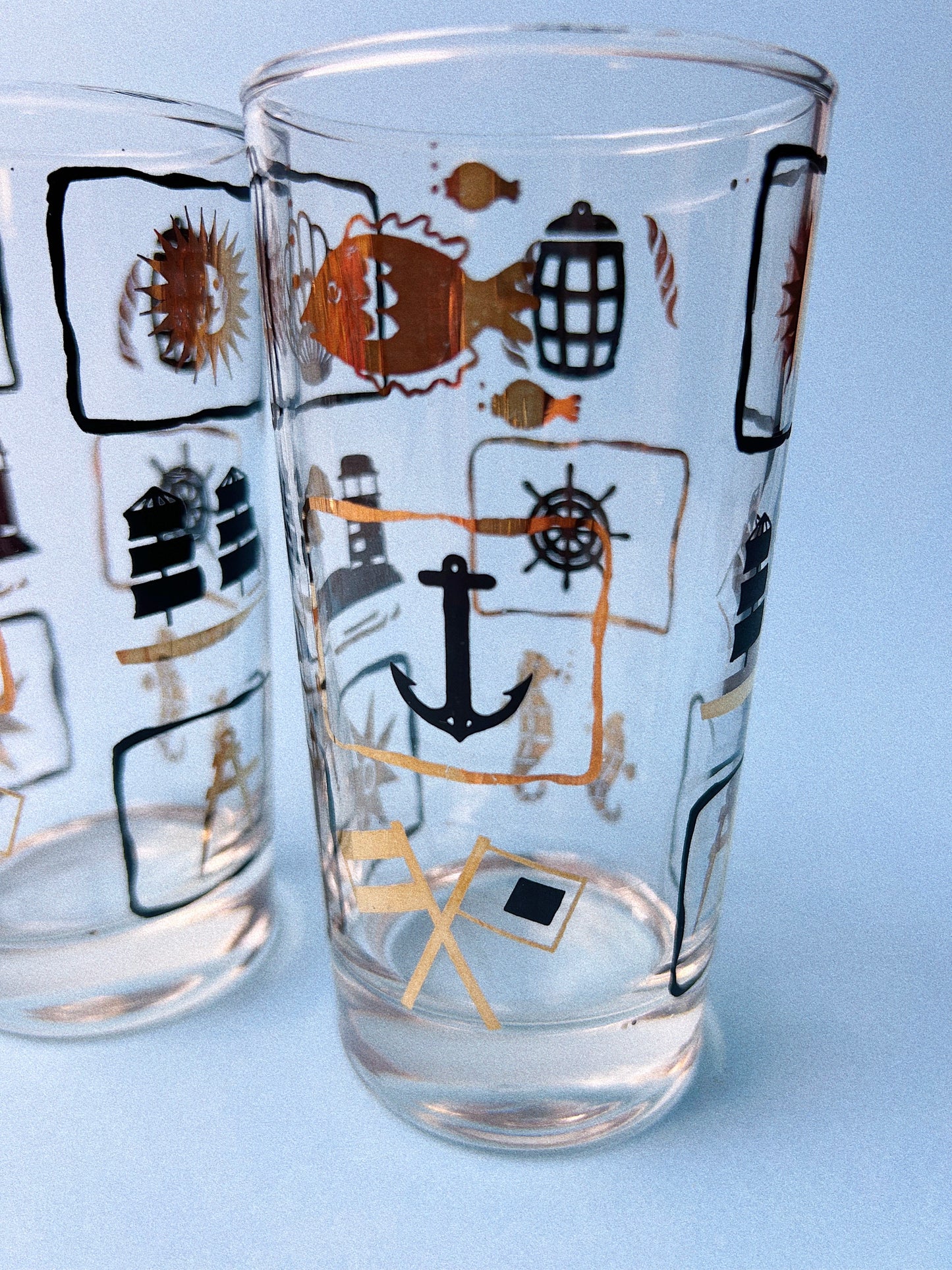 Vintage Nautical Glasses, Set of 4 | Dominion Glass