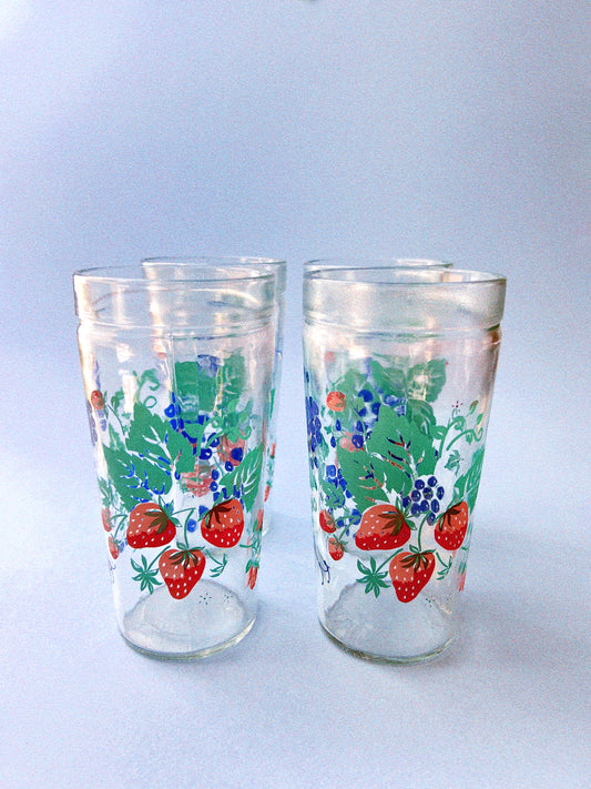 Strawberry Jelly Jar Tumblers, Set of 4