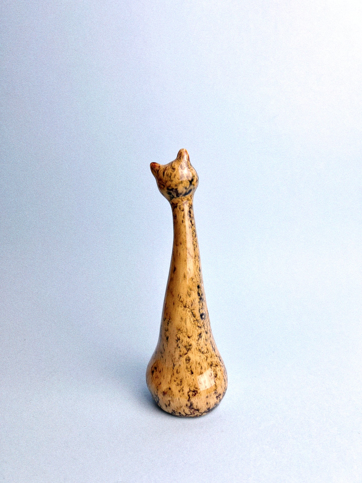 Vintage Glazed Long Neck Ceramic Cat