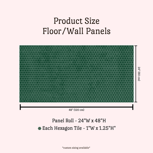 Hex Tile Panel Roll | Hunter Green