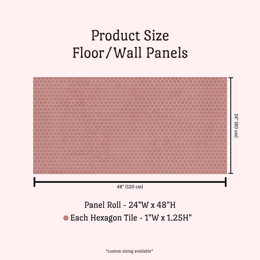 Hex Tile Panel Roll | Grecian Rose