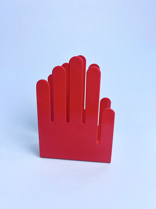 Vintage Spectrum Design Red Metal Hand Napkin/Letter Holder