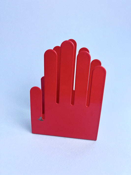 Vintage Spectrum Design Red Metal Hand Napkin/Letter Holder