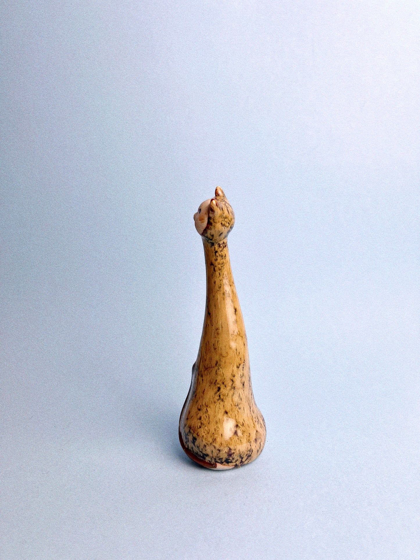 Vintage Glazed Long Neck Ceramic Cat