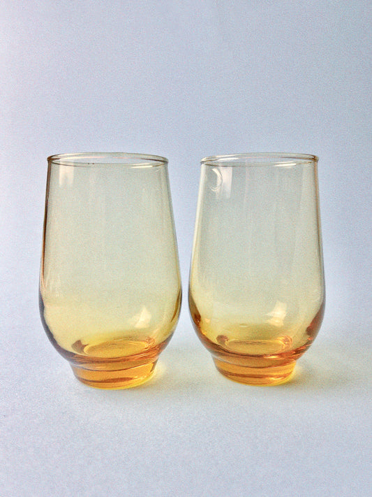 Vintage Libbey Tempo Glasses, Set of 2 | Amber