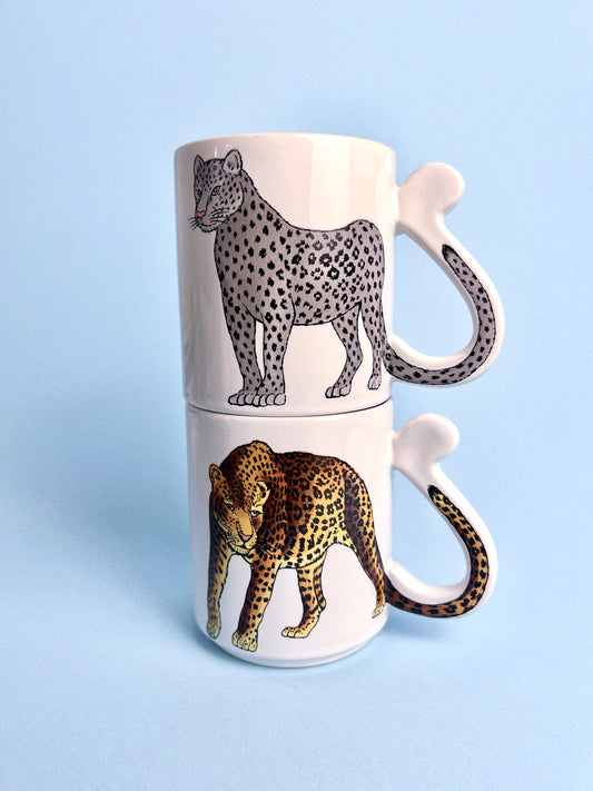 Vintage Wild Cat Mugs