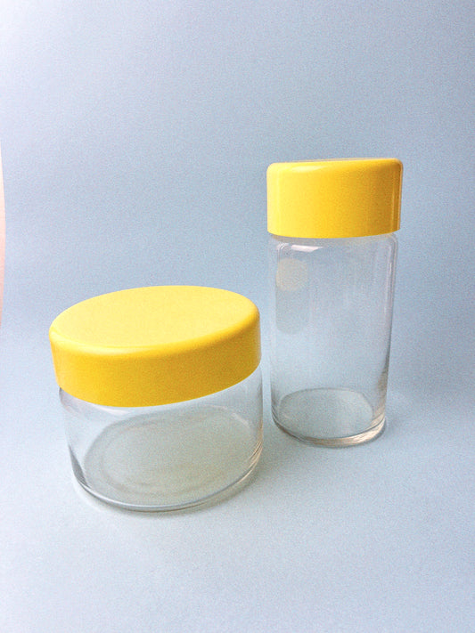 Vintage Yellow Mod Jars